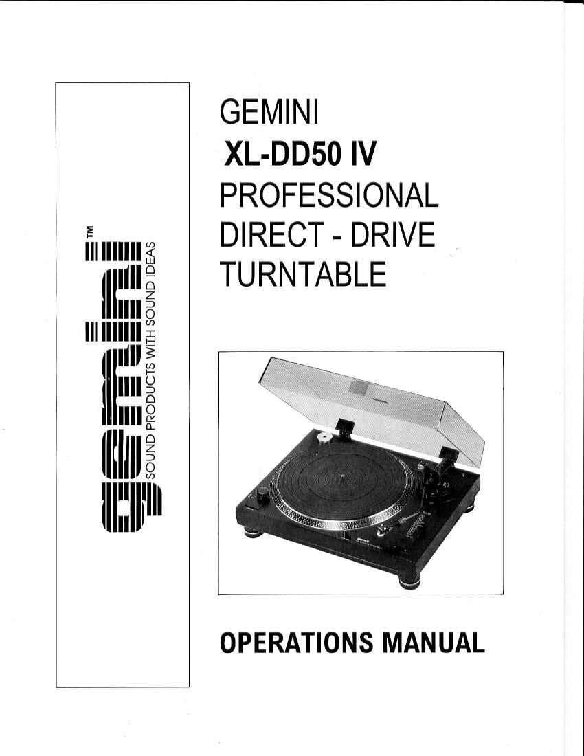 gemini sound xldd 50 mk4 owners manual