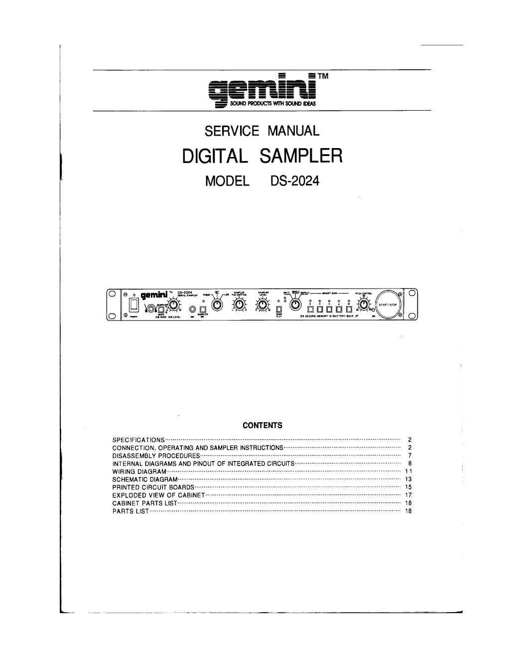 Gemini DS2024 sampler