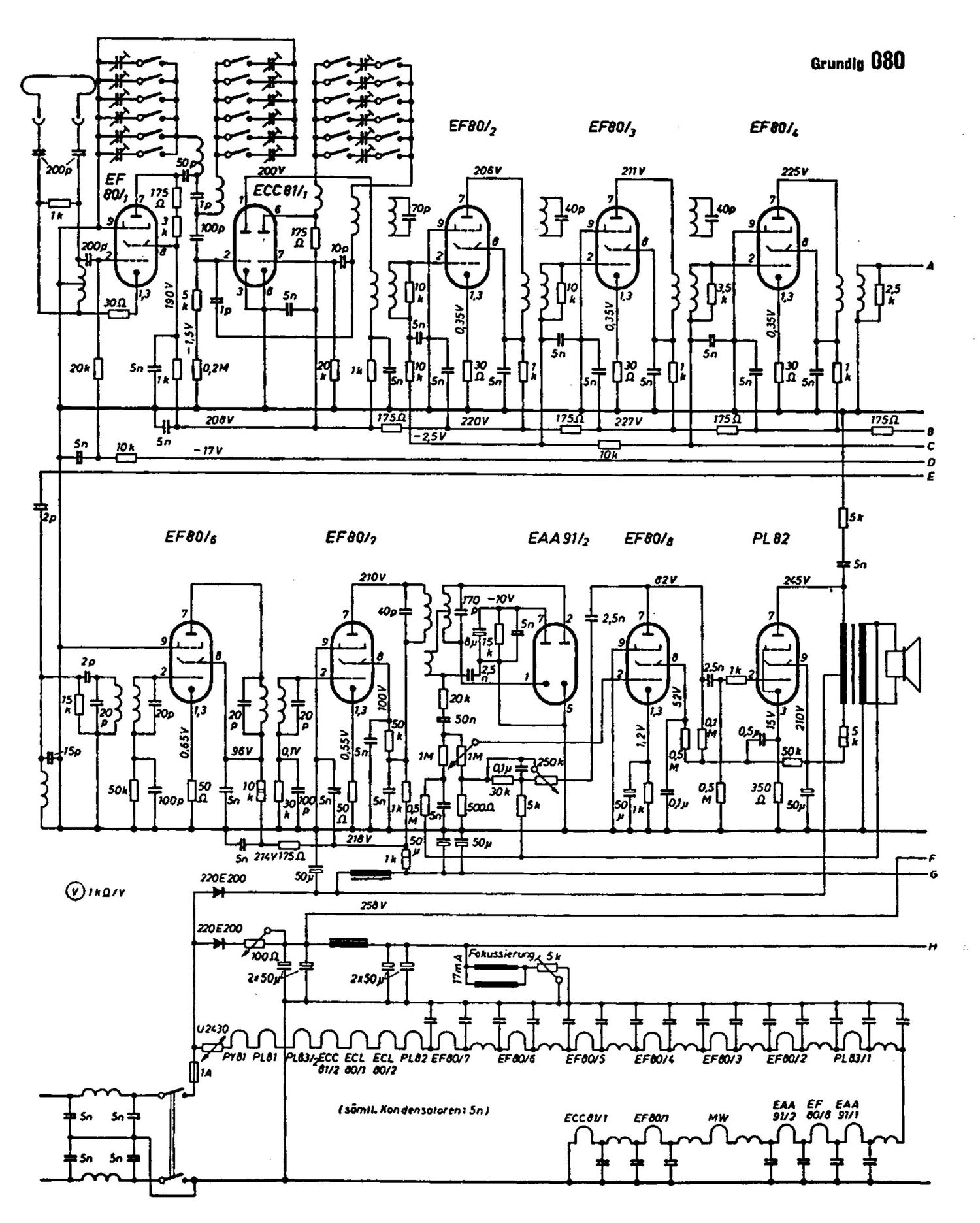 Grundig 080 Schematic