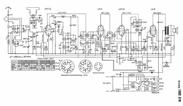 Grundig 1002 GW Schematic