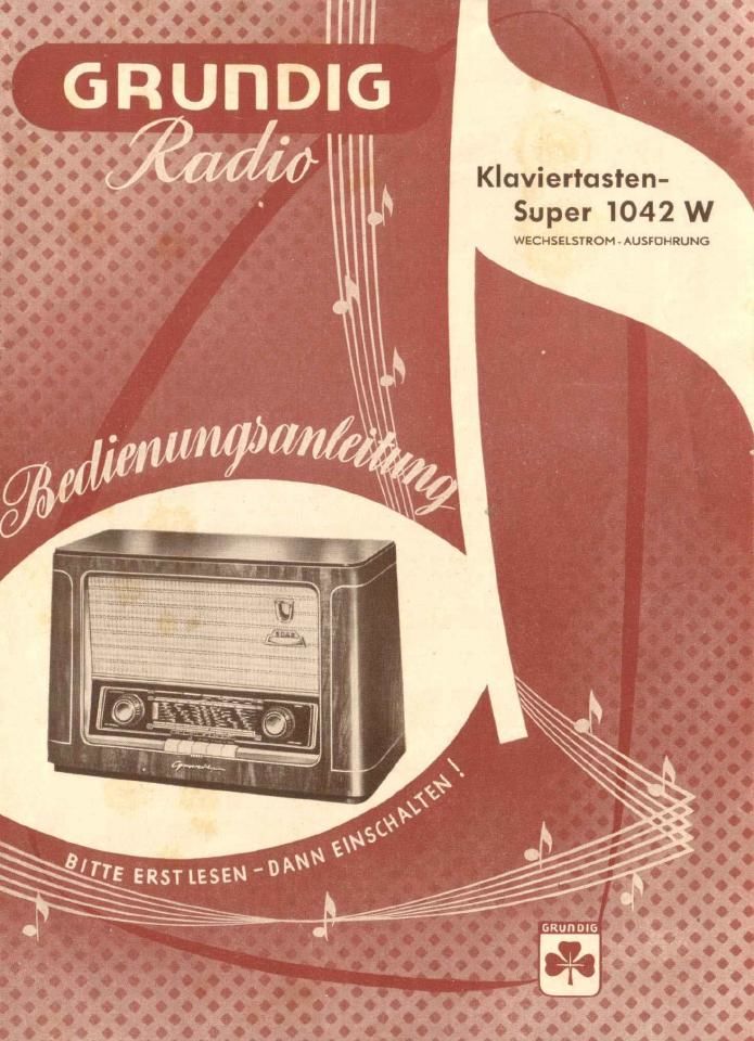 Grundig 1042 W Owners Manual