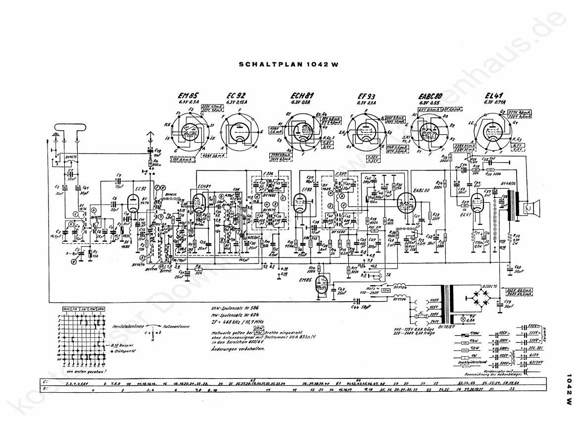 Grundig 1042 W Schematic