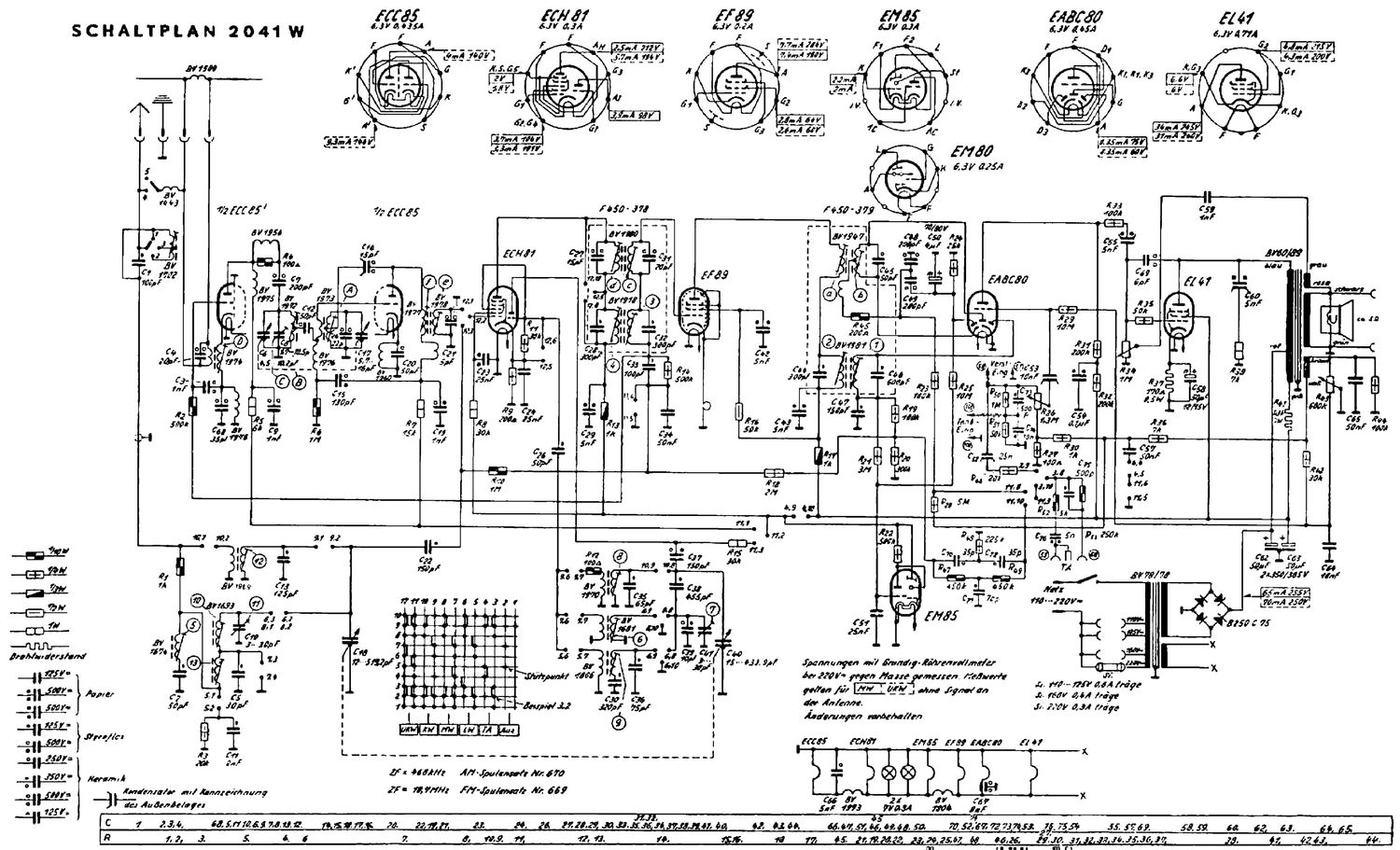 Grundig 2041 WH Schematic