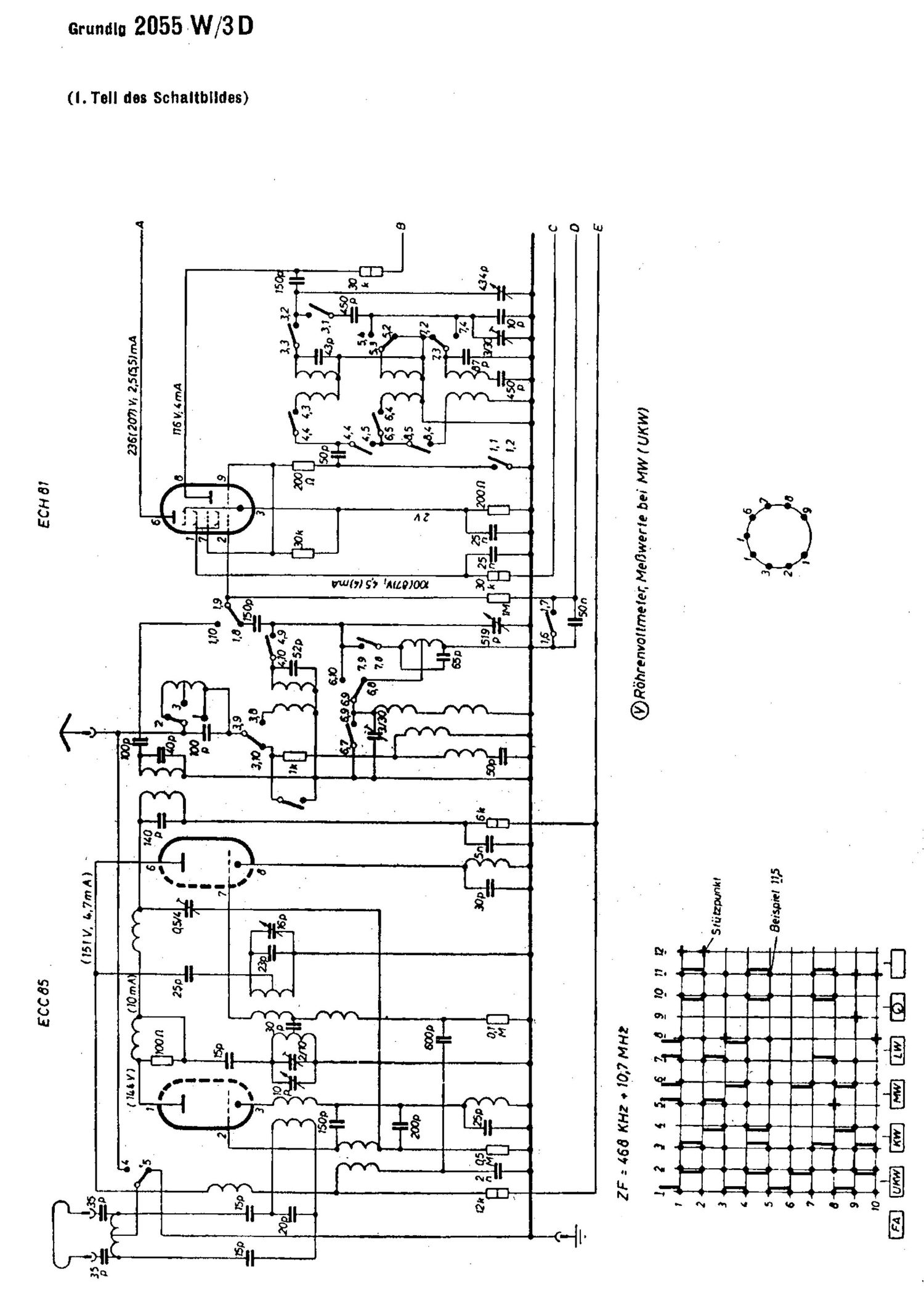 Grundig 2055 W 3 D Schematic