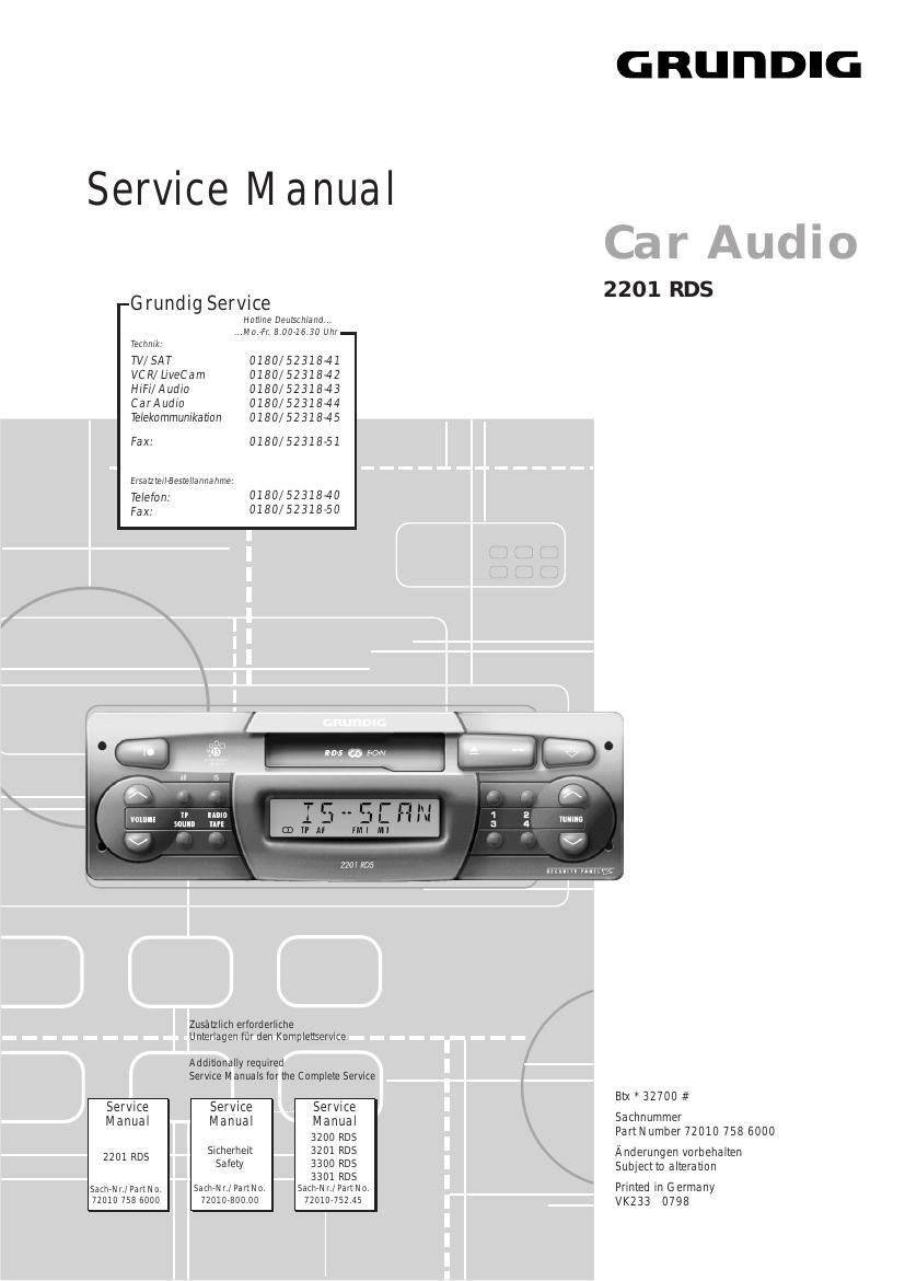 Grundig 2201 RDS Service Manual