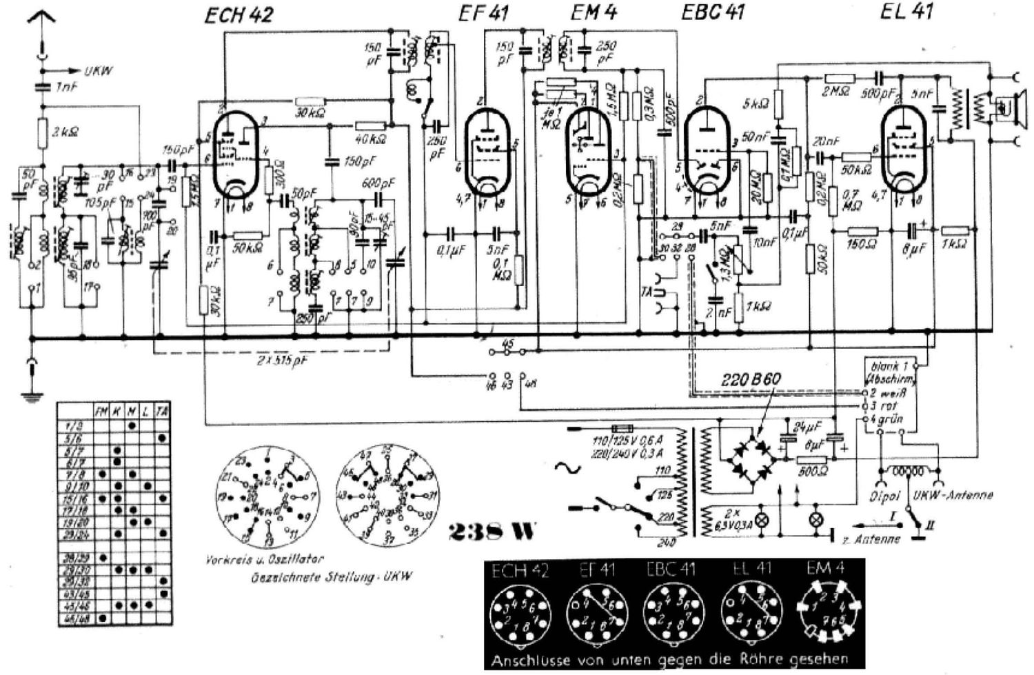 Grundig 238 W Schematic