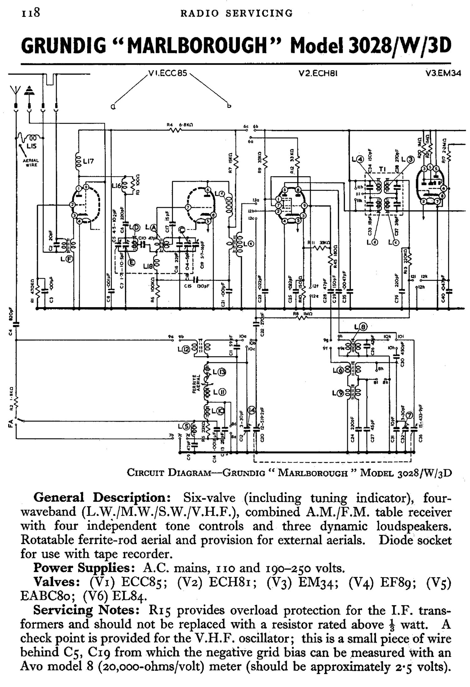 Grundig 3028 Marlborough Schematic