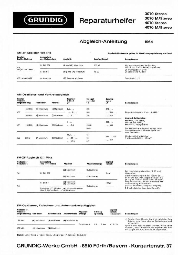 Grundig 3070 Service Manual