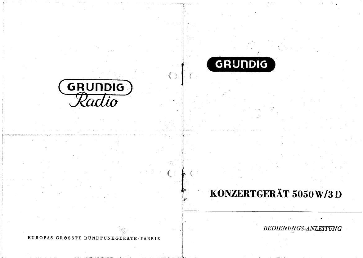 Grundig 5050 W 3 D Owners Manual