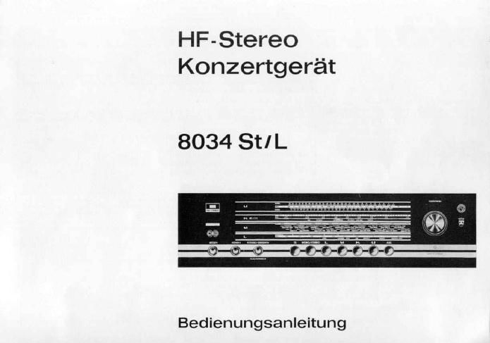 Grundig 8034 STL Owners Manual