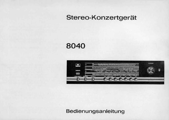 Grundig 8040 Owners Manual