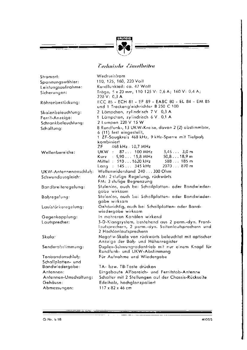 Grundig 8055 W Service Manual