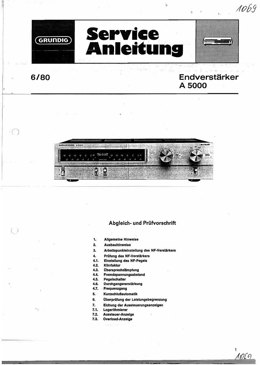 Grundig A 5000 Service Manual