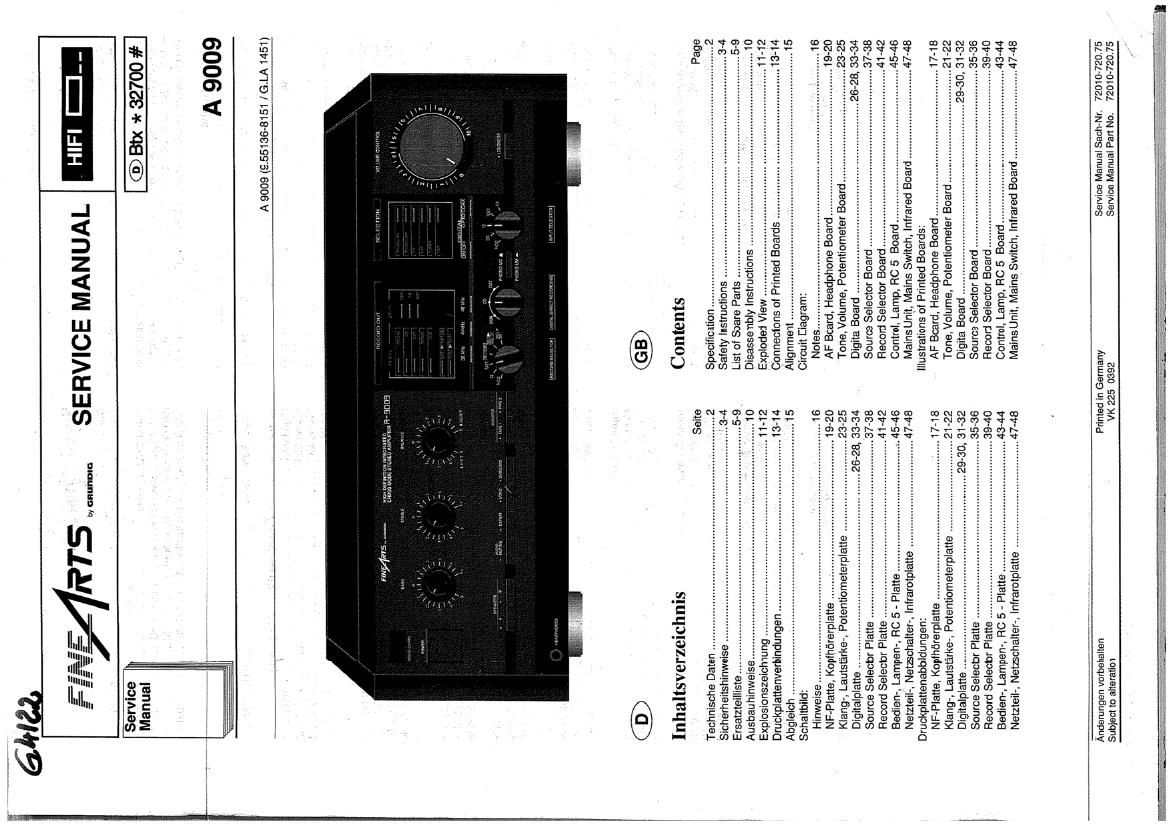 Grundig A 9009 Schematics