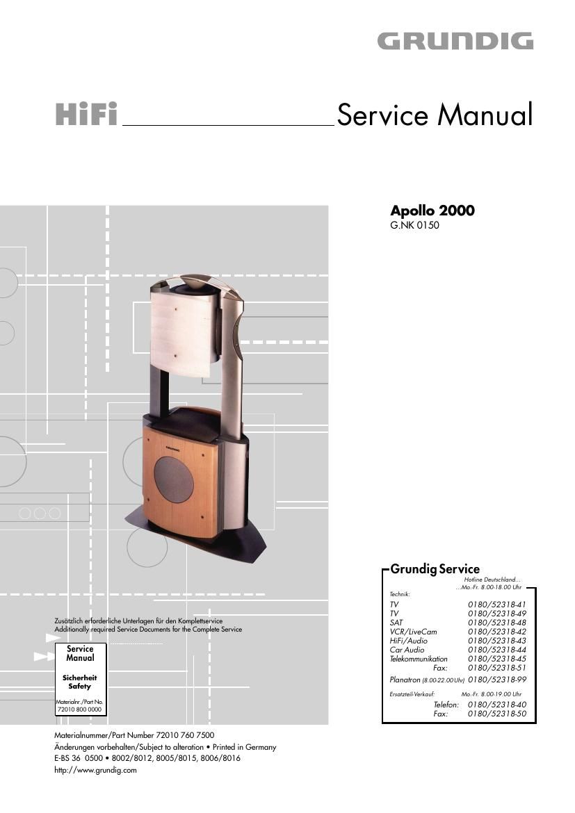 Grundig APOLLO 2000 Service Manual
