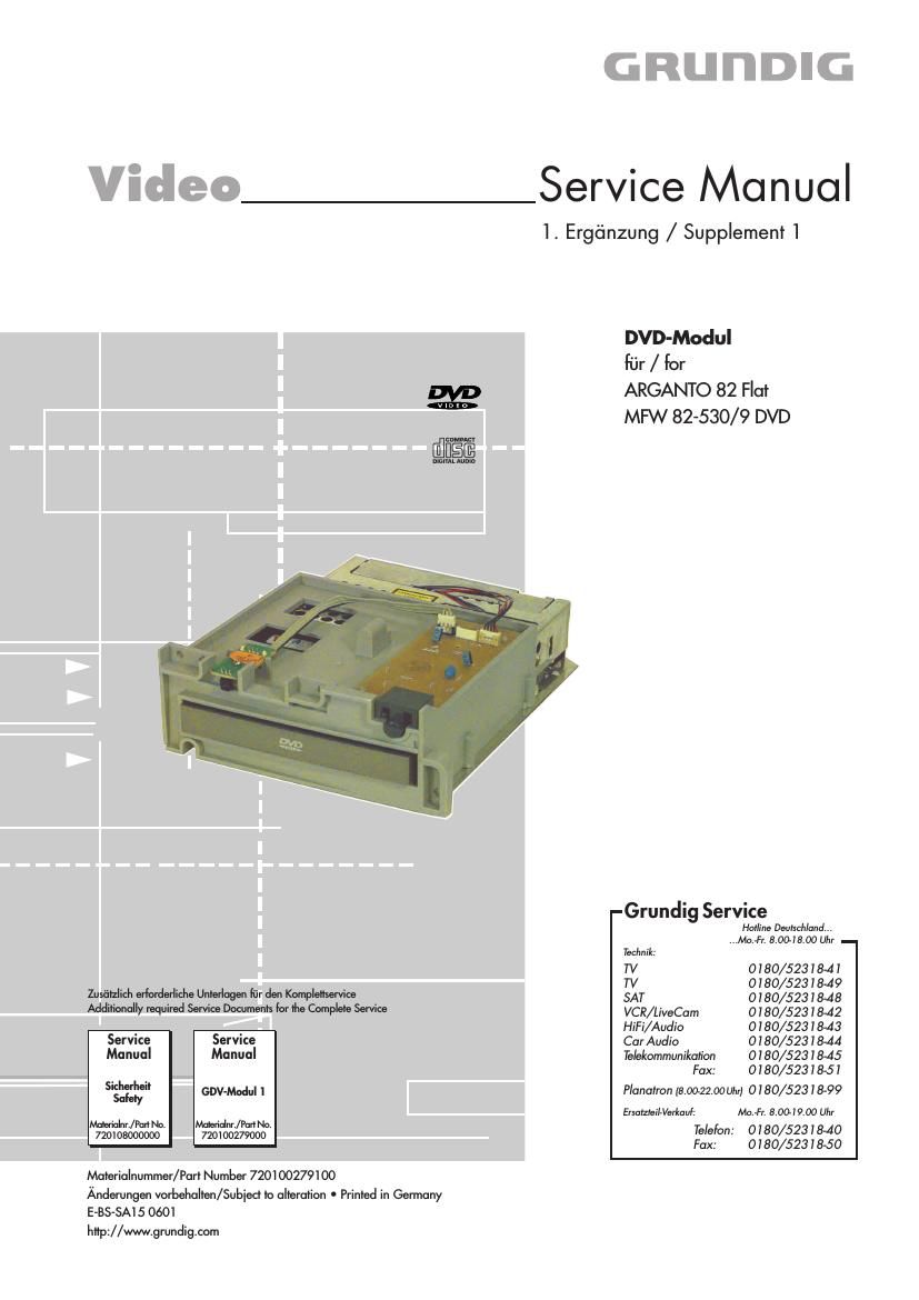 Grundig ARGANTO 82 FLAT Service Manual