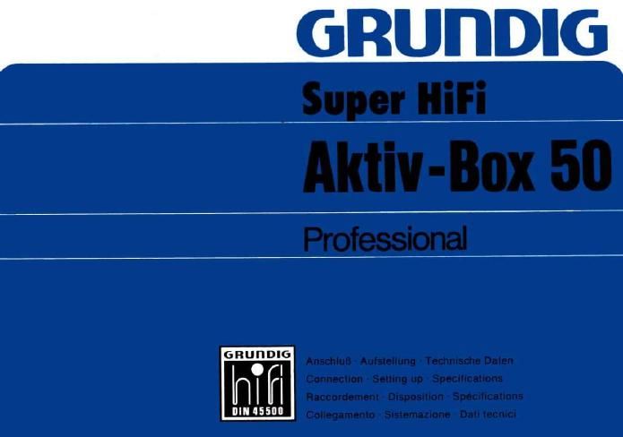 Grundig Aktiv Box 50 Owners Manual