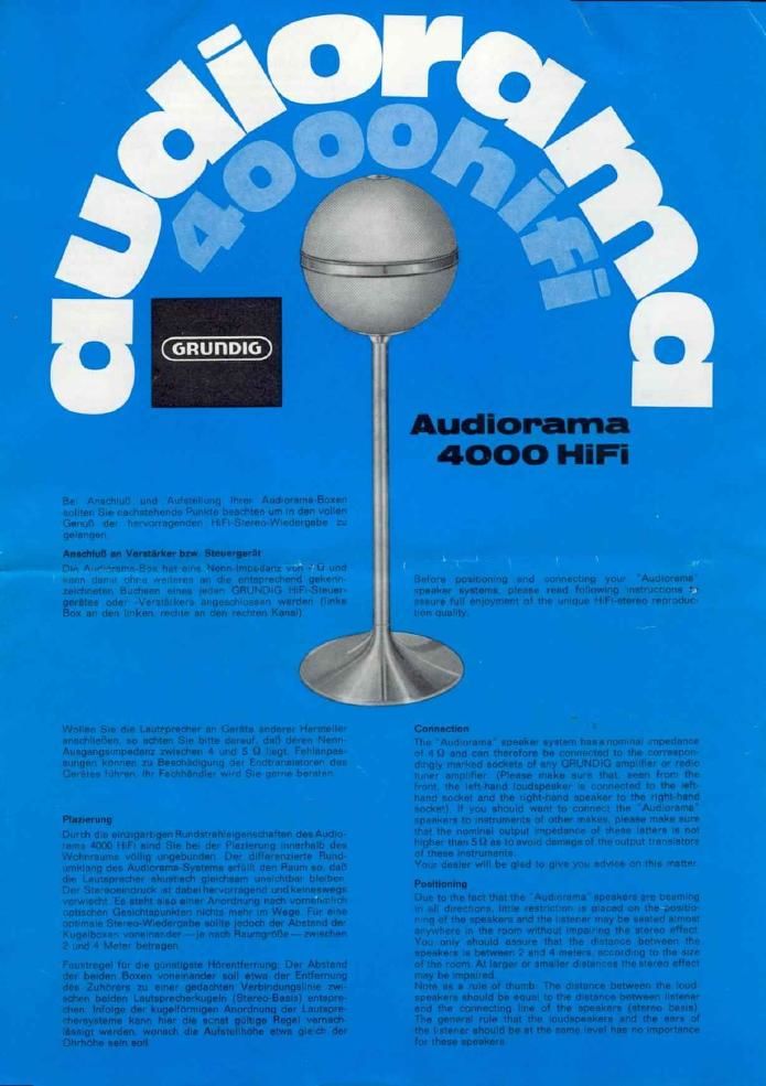Grundig Audiorama 4000 Brochure