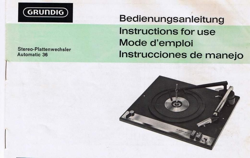 Grundig Automatic 36 Service Manual