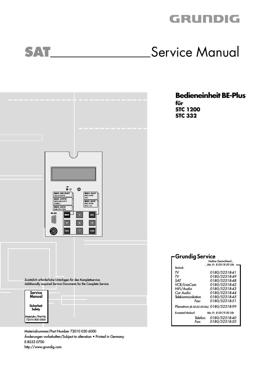 Grundig BE plus Service Manual