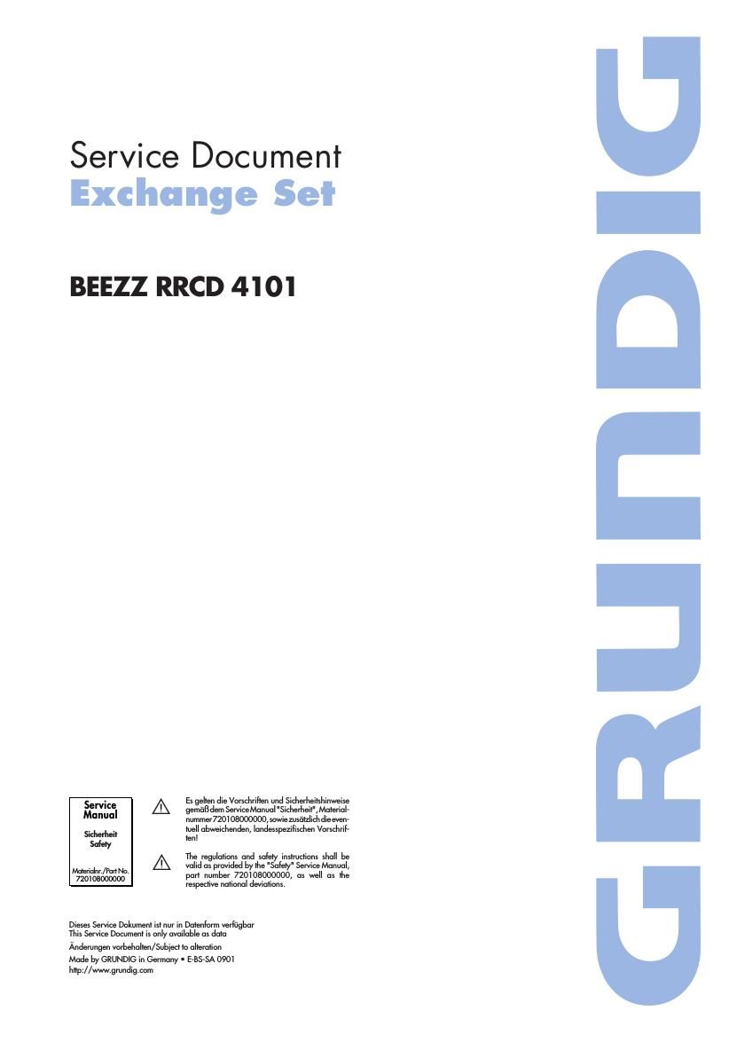 Grundig BEEZZ RRCD 4101 Service Manual
