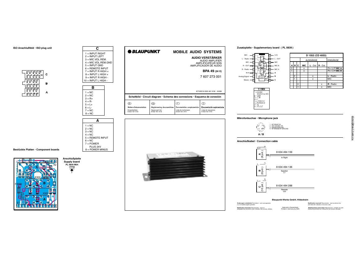 Grundig BPA 49 Schematic