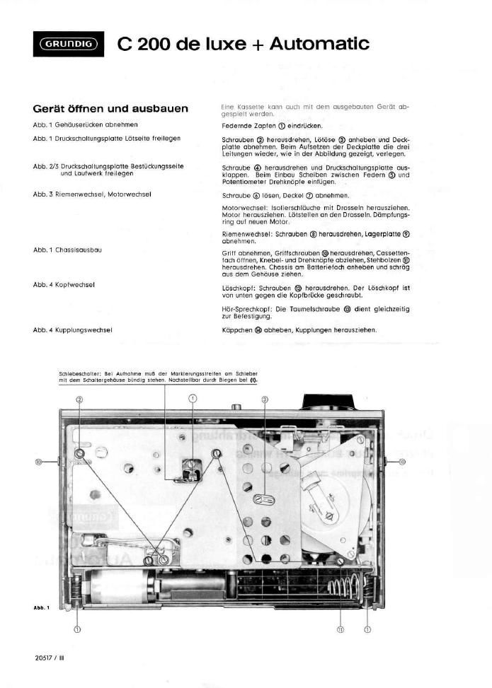 Grundig C 200 Automatic Service Manual
