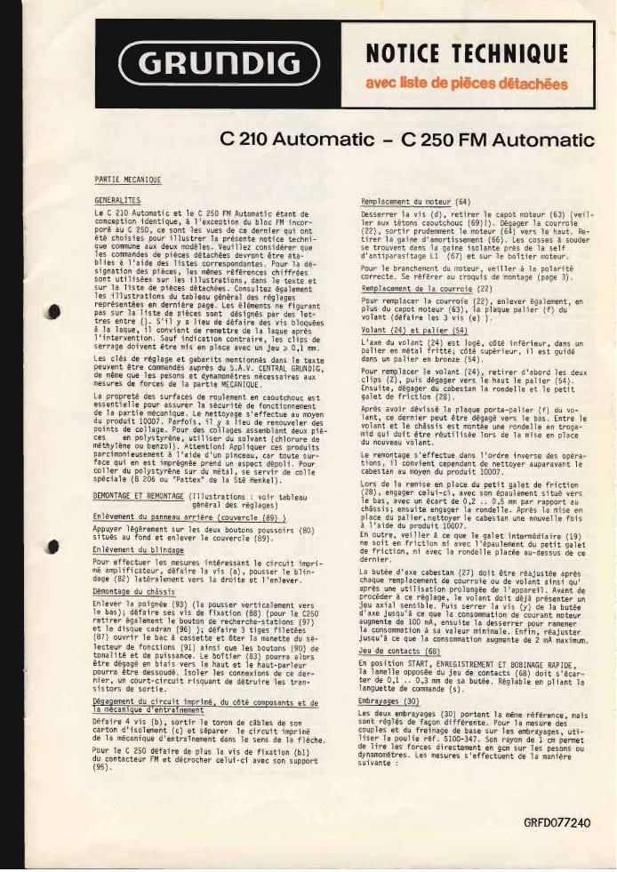 Grundig C 210 AUTOMATIC Service Manual