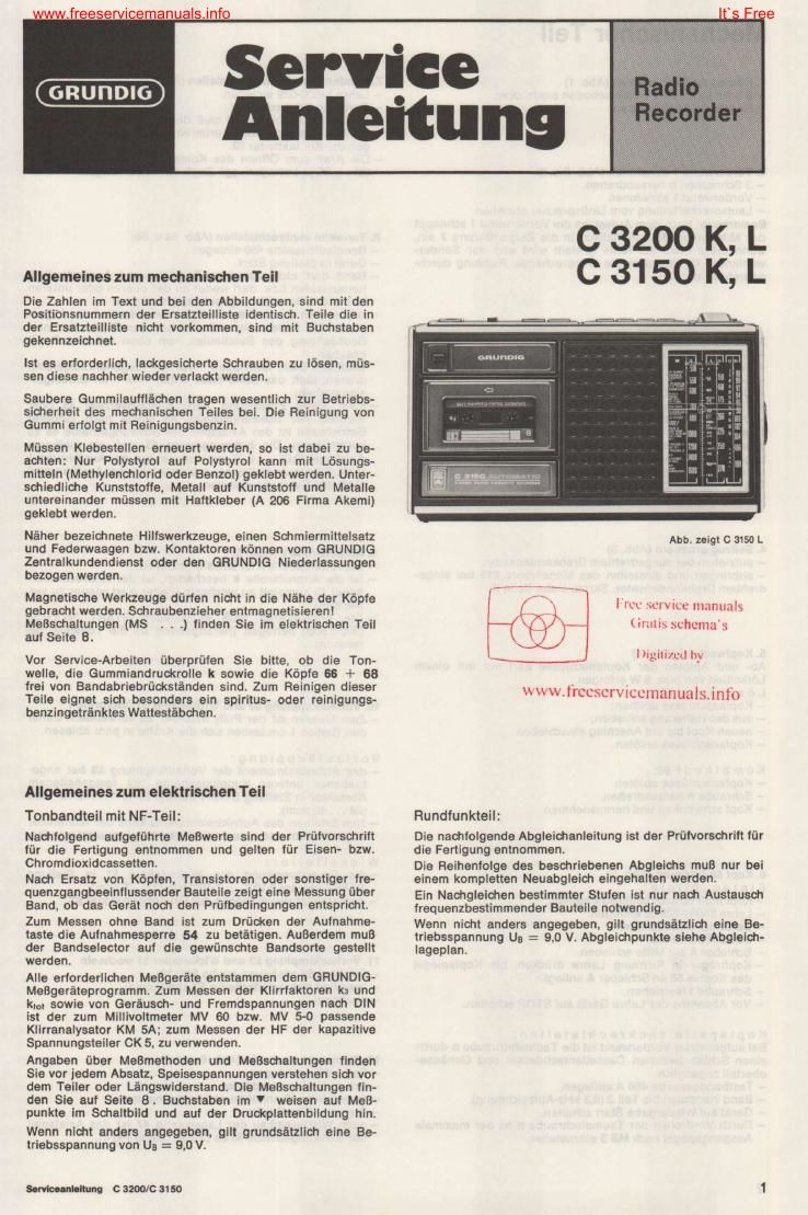 Grundig C 3200 K Service Manual