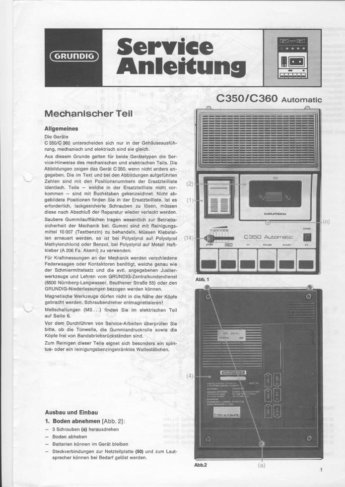 Grundig C 350 AUTOMATIC Service Manual