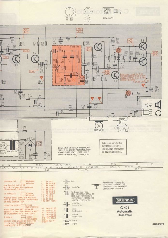 Grundig C 401 AUTOMATIC Schematic