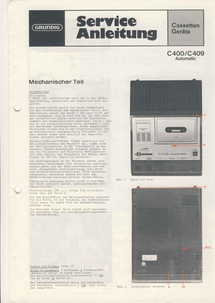 Grundig C 409 AUTOMATIC Service Manual