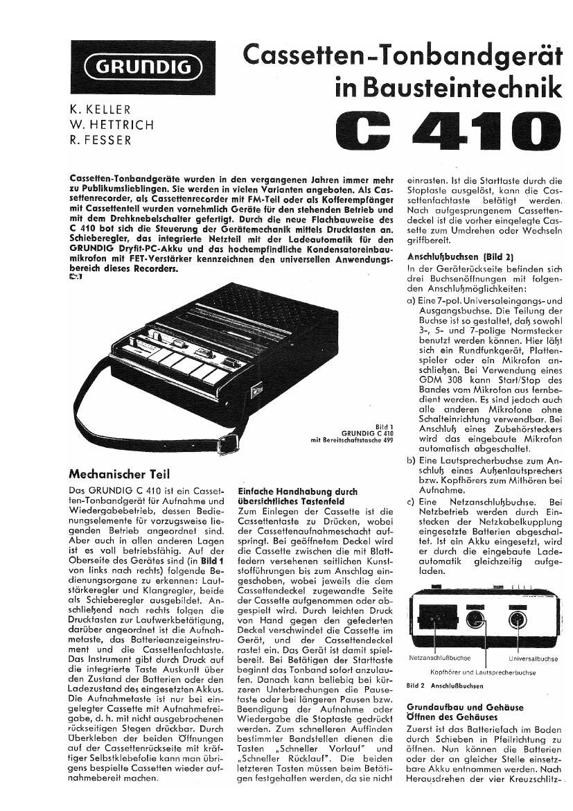 Grundig C 410 Service Manual