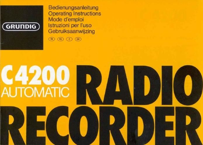 Grundig C 4200 AUTOMATIC Owners Manual