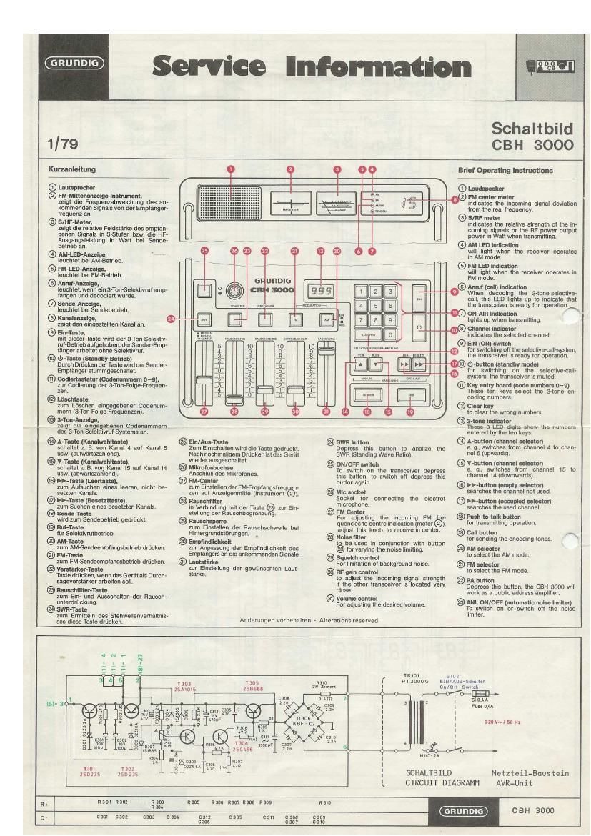 Grundig CBH 3000 Schematic