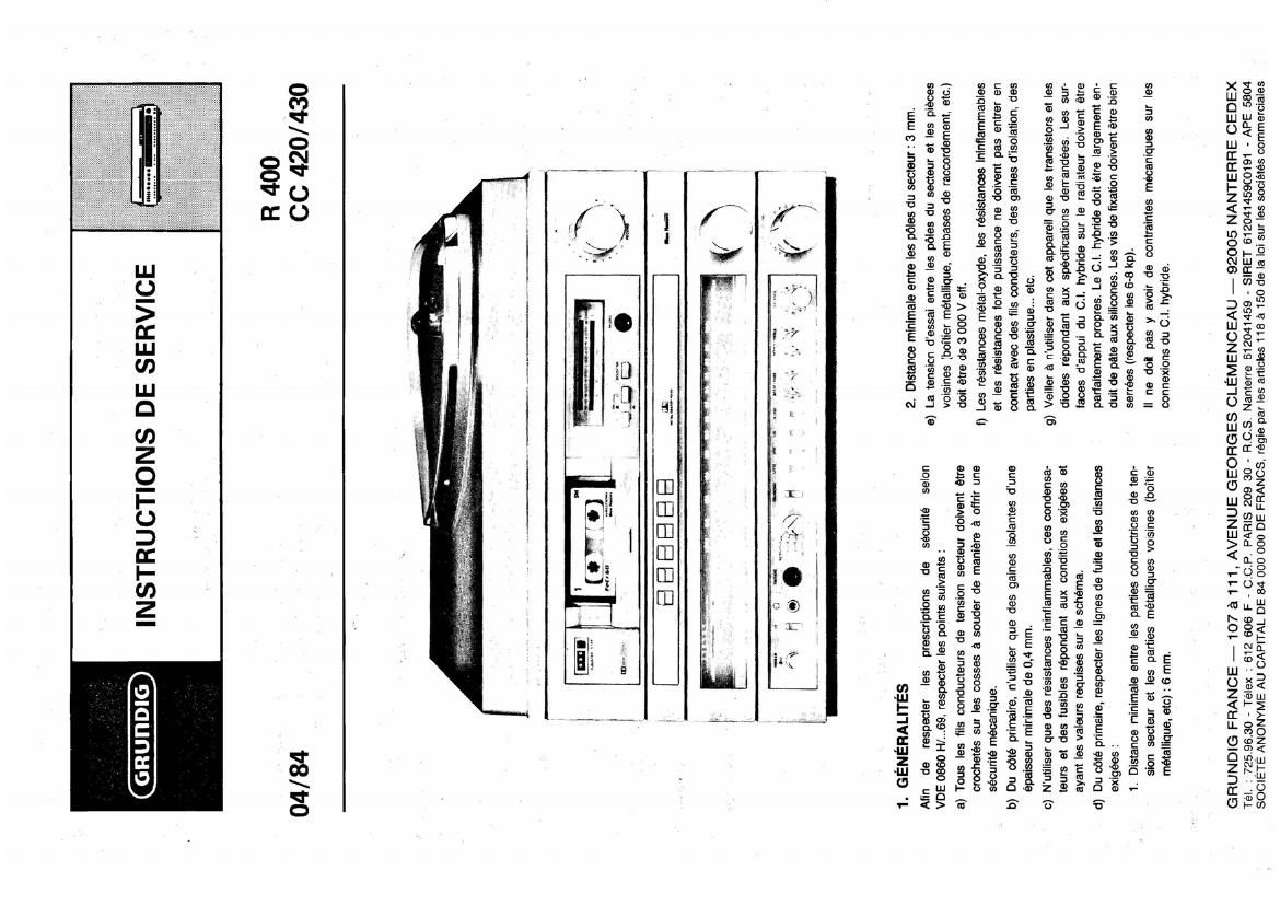 Grundig CC 420 430 R400 Service Manual