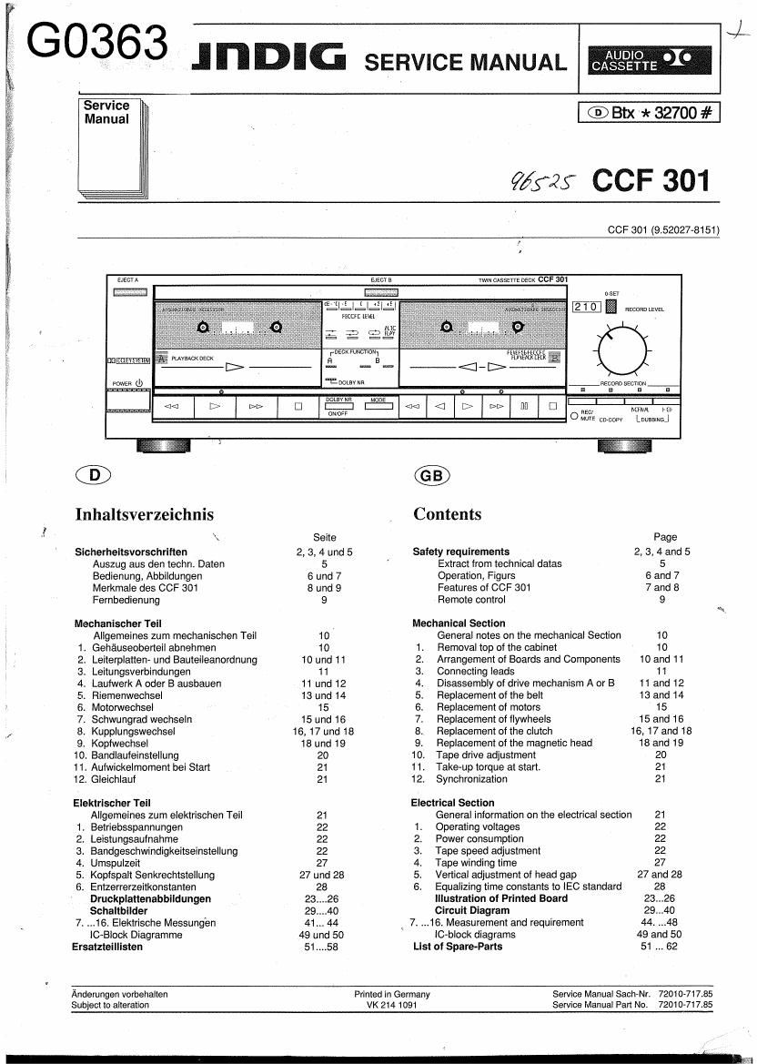 Grundig CCF 301 Service Manual