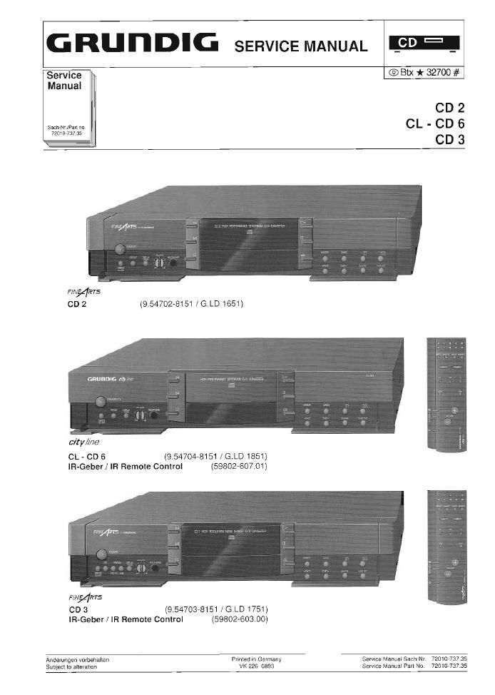 Grundig CD 2 Service Manual