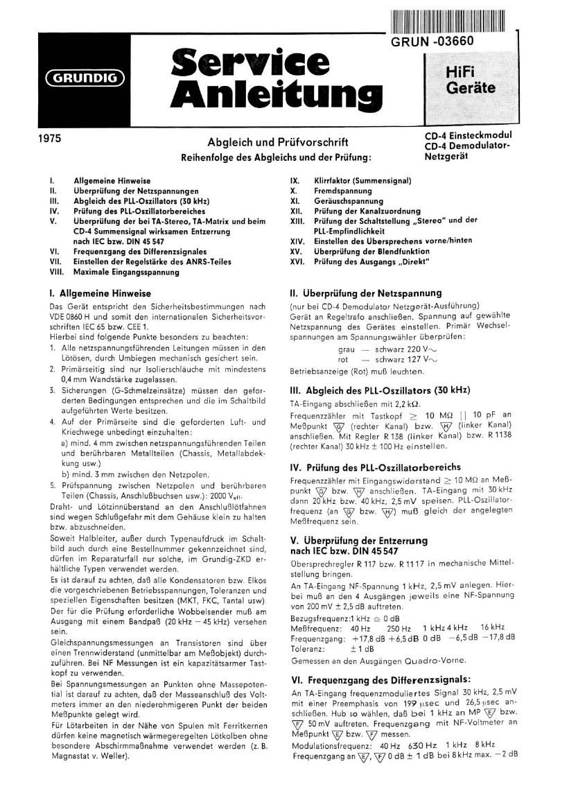 Grundig CD 4 Demodulator Schematic