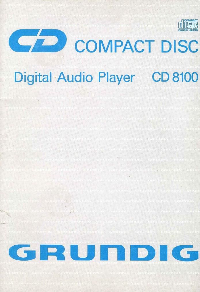 Grundig CD 8100 Owners Manual