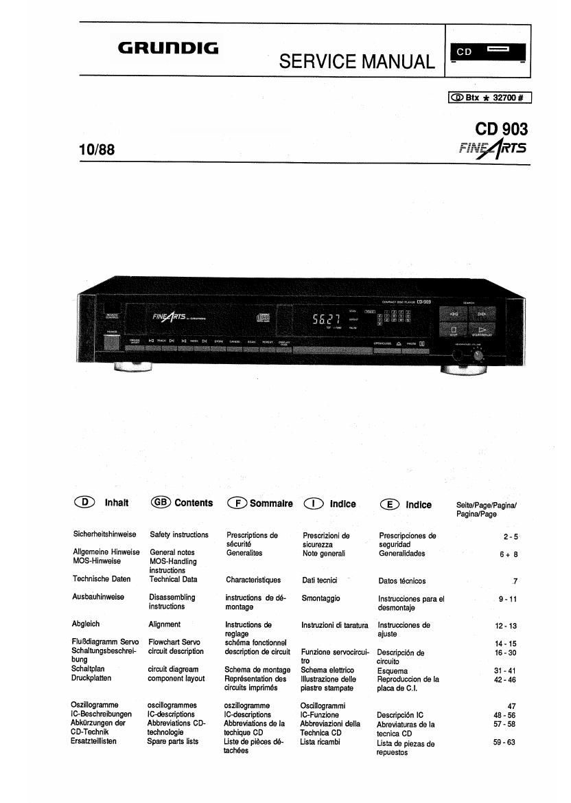 Grundig CD 903 Schematic