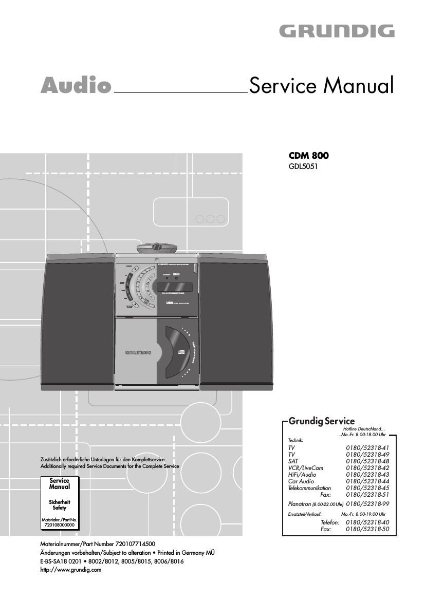 Grundig CDM 800 Service Manual