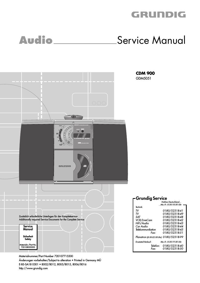 Grundig CDM 900 Service Manual