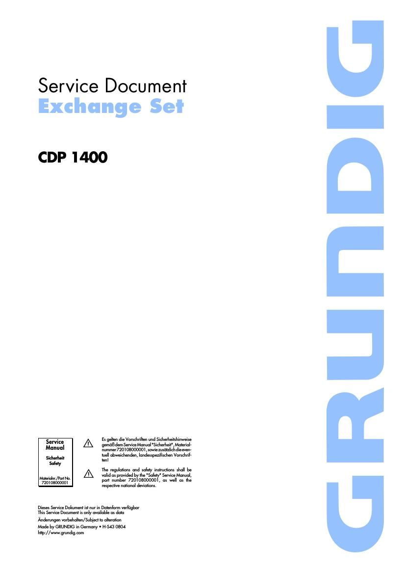 Grundig CDP 1400 Service Manual