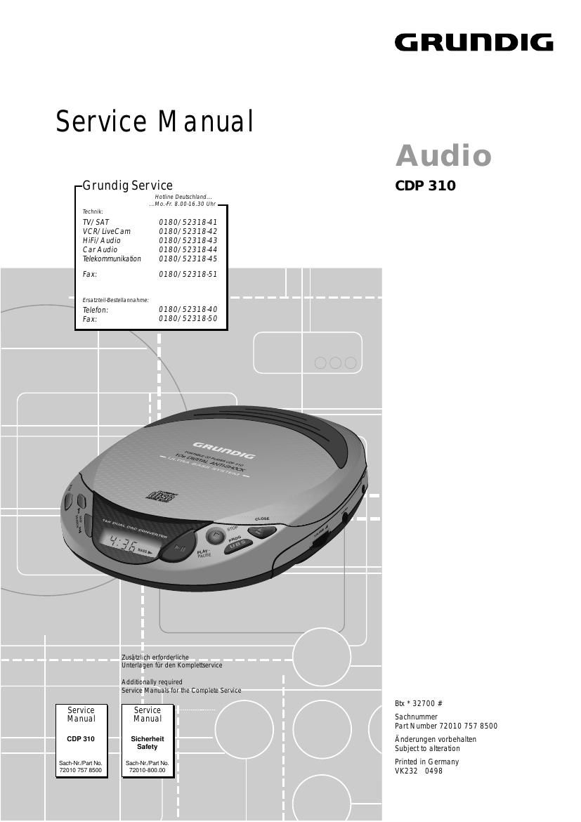 Grundig CDP 310 Service Manual