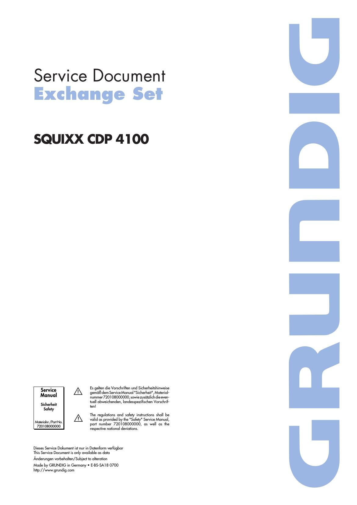 Grundig CDP 4100 Service Manual