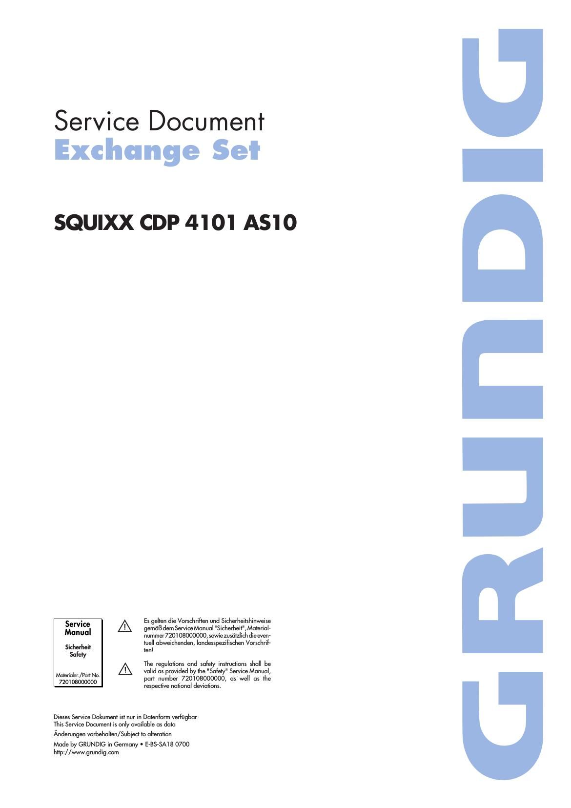 Grundig CDP 4101 Service Manual