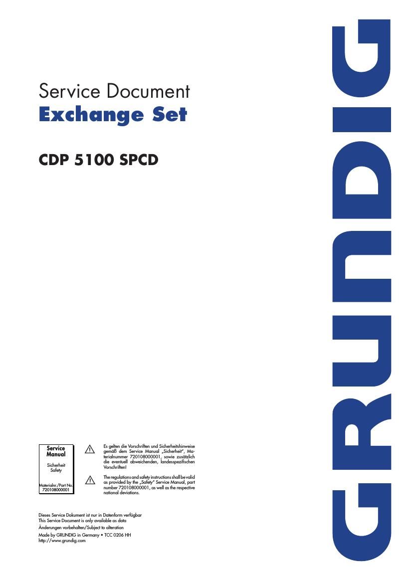 Grundig CDP 5100 SPCD Service Manual