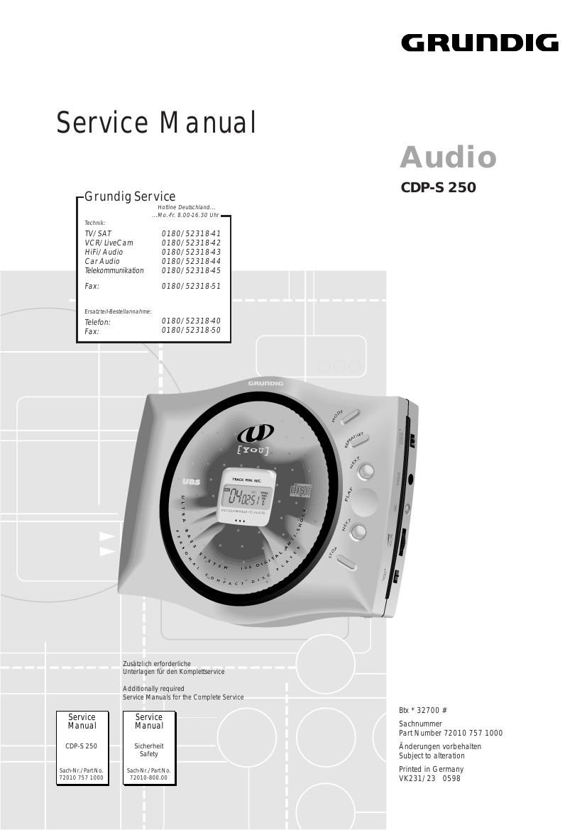 Grundig CDPS 250 Service Manual
