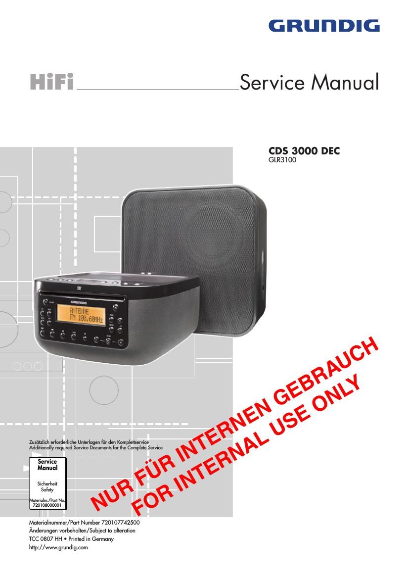 Grundig CDS 3000 DEC Service Manual